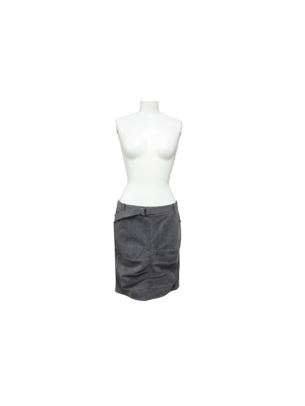 Dior Denim Skirt Belted Design Stitch Galliano 38